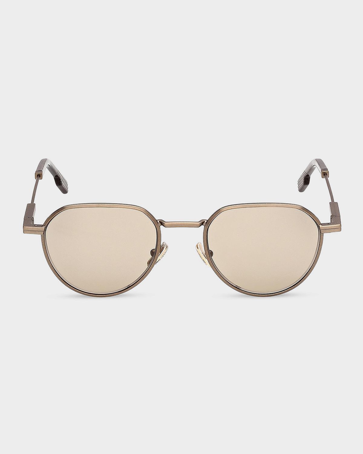 ZEGNA Men 's Metal Round Sunglasses