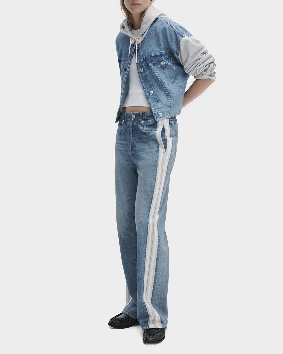 Rag & Bone rb Miramar Terry Wide-Leg Track Jeans