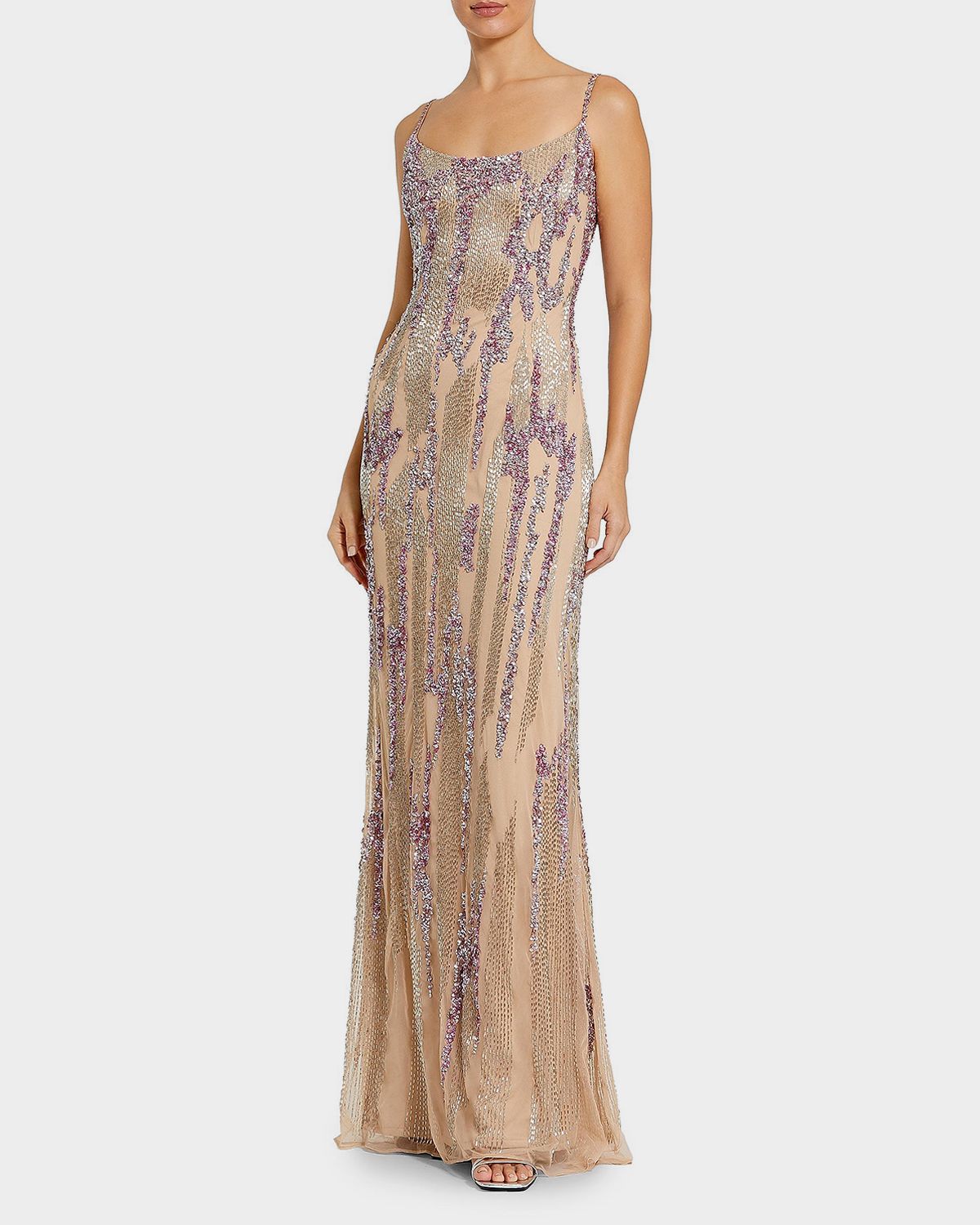 Mac Duggal Evening Sequined Mesh Gown