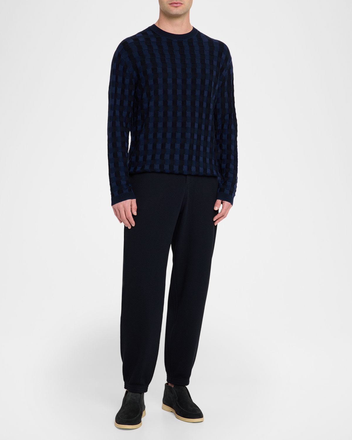 Emporio Armani Men 's Textured Jersey Trousers