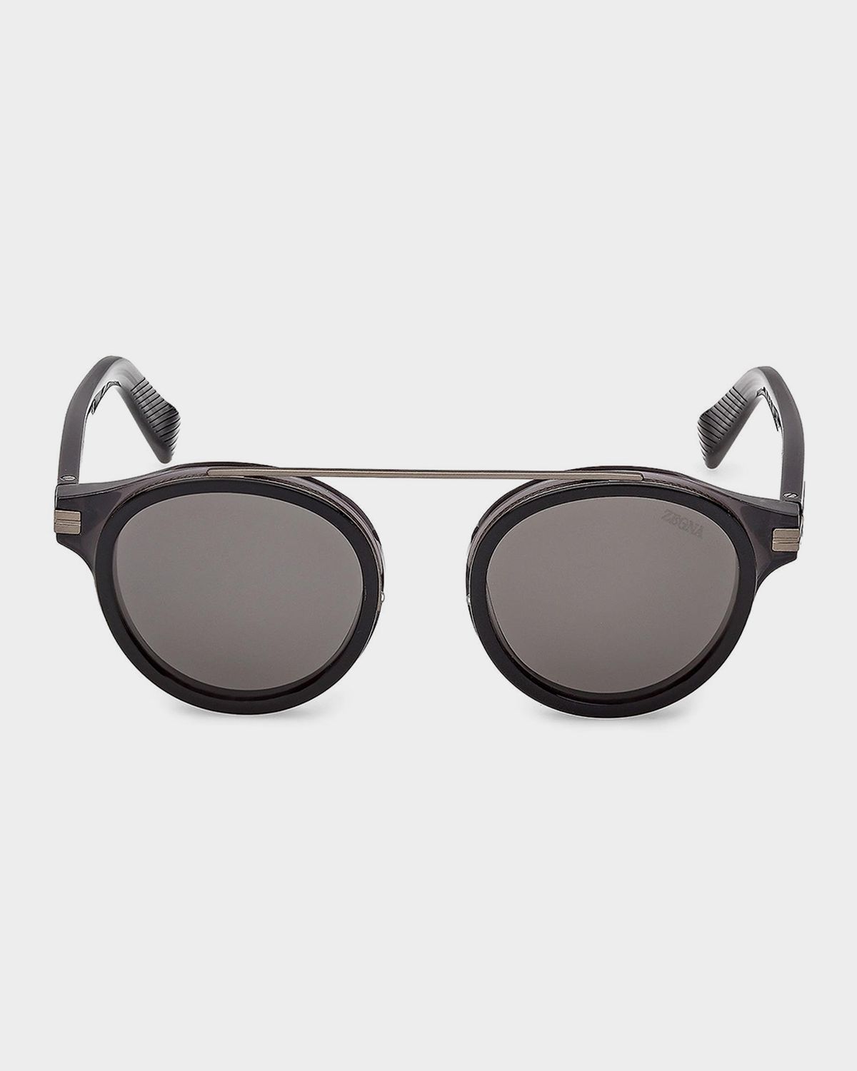 ZEGNA Men 's Top-Bar Acetate Round Sunglasses | Thumbnail 6 ZEGNA Men 's Top-Bar Acetate Round Sunglasses | Thumbnail 6