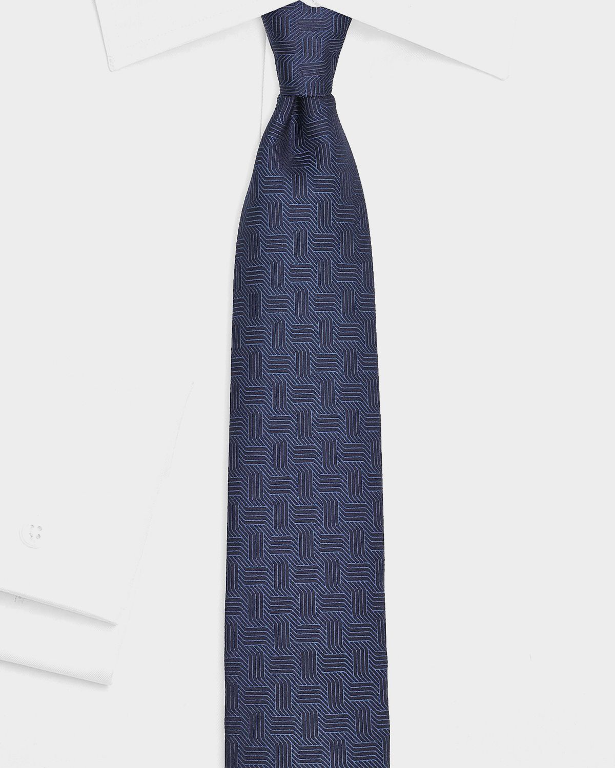 Canali Men 's Art Deco Mosaic Stripe Silk Tie | Thumbnail 5