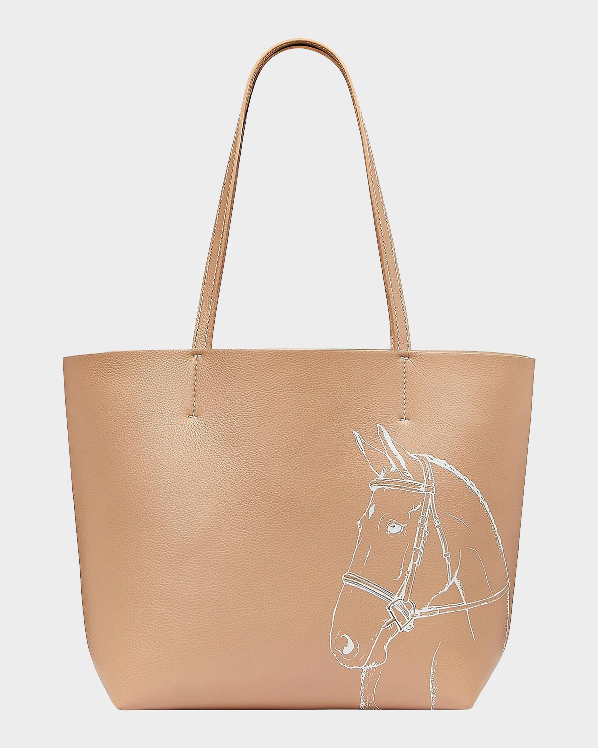 Gigi New York x Melissa Bamber Hunter Horse-Printed Leather Tote Bag