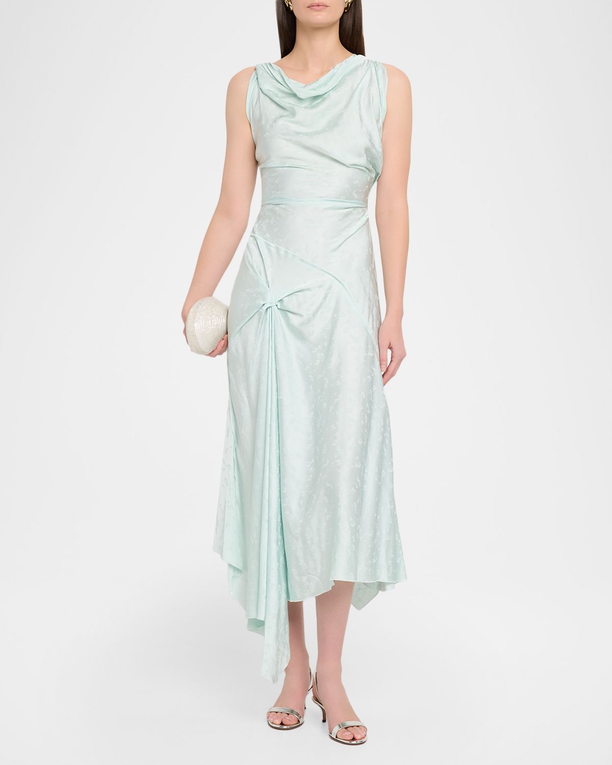 Victoria Beckham Posy Sleeveless Draped Midi Dress