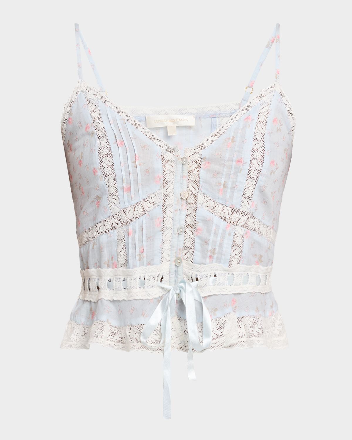 LoveShackFancy Avra Lace-Trim Tank Top