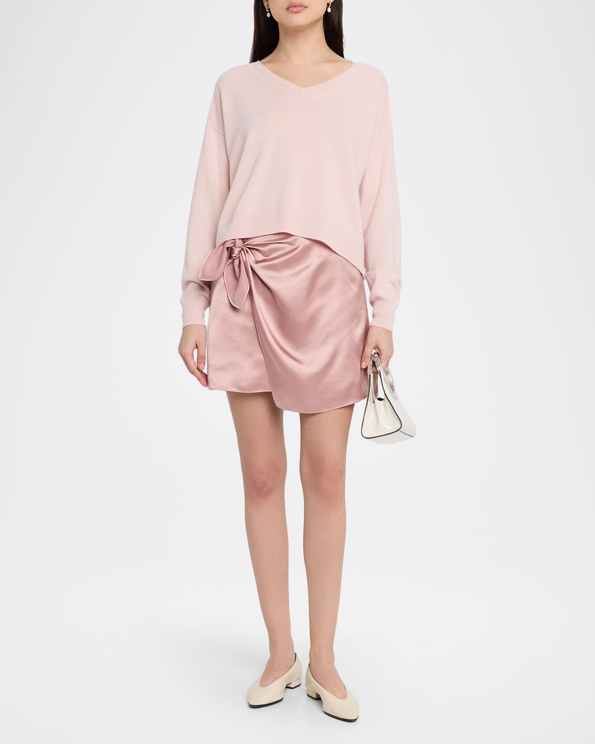 Tanya Taylor Lydia Satin Wrap Skirt