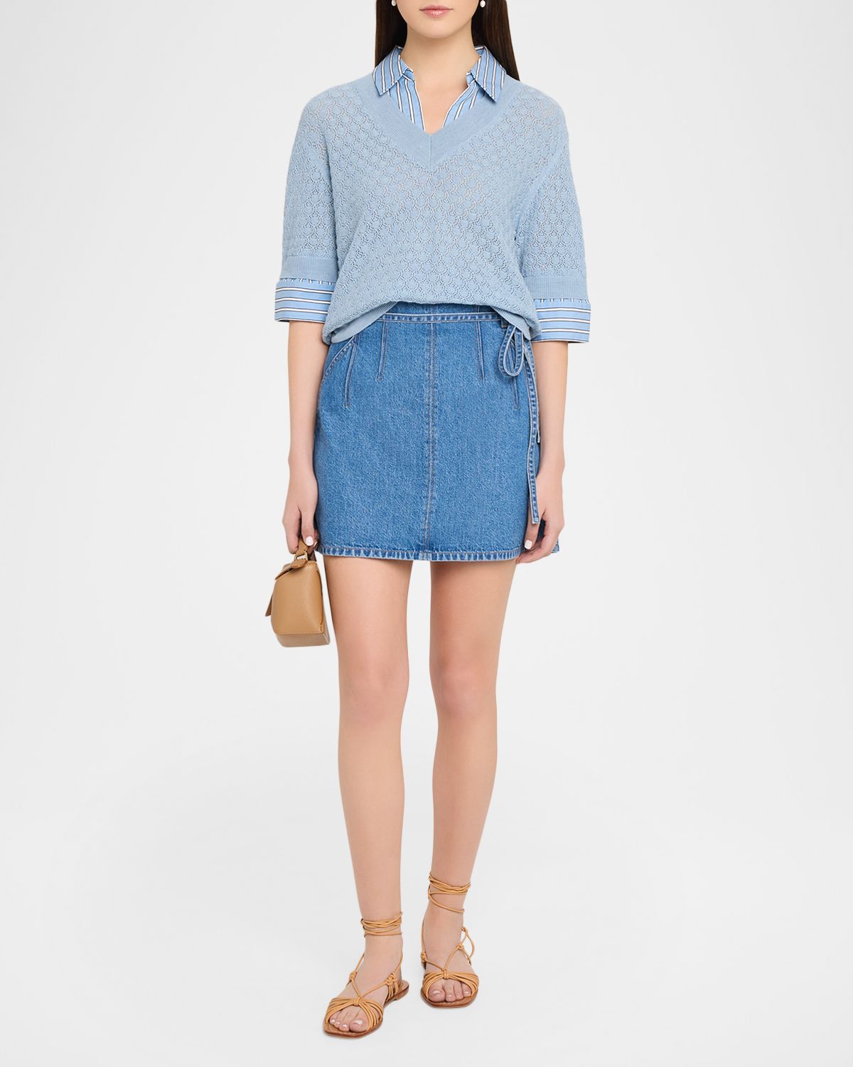 Tanya Taylor Annika Denim Mini Skirt