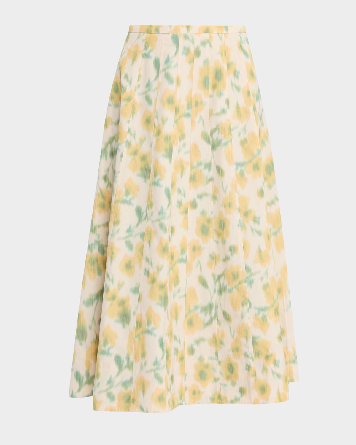 Tanya Taylor Tavia Floral Taffeta Midi Skirt