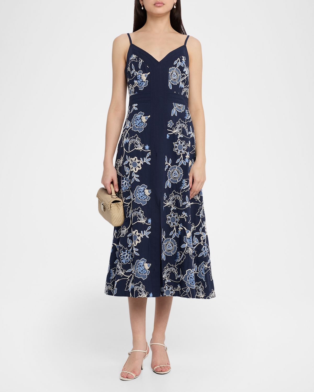 Tanya Taylor Madden Embroidered Midi Dress