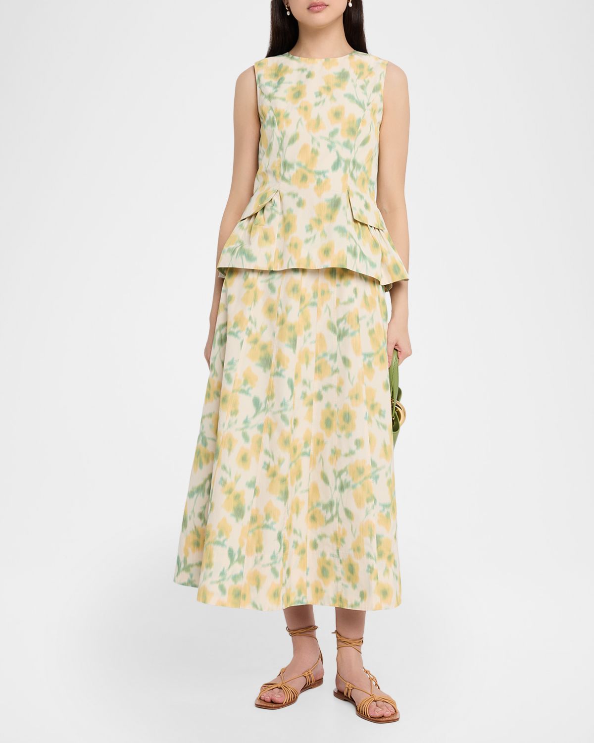 Tanya Taylor Astrid Floral-Printed Taffeta Top