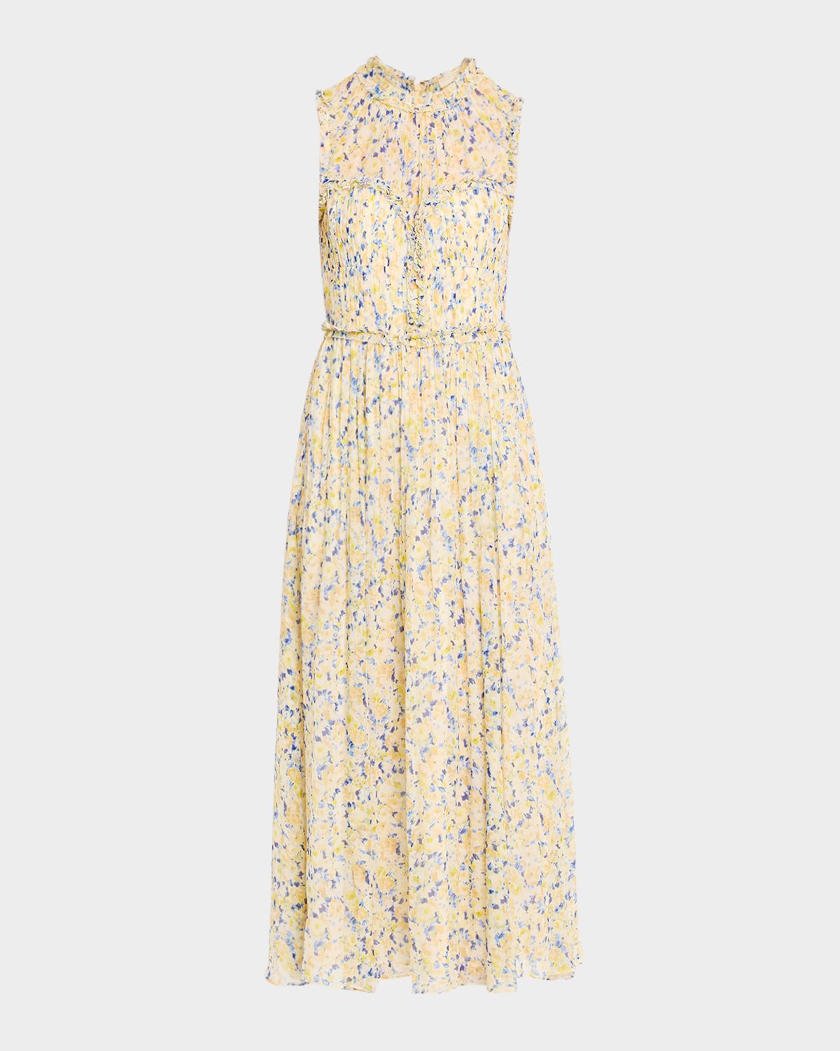 Ulla Johnson Kasia Floral Silk Chiffon Midi Dress