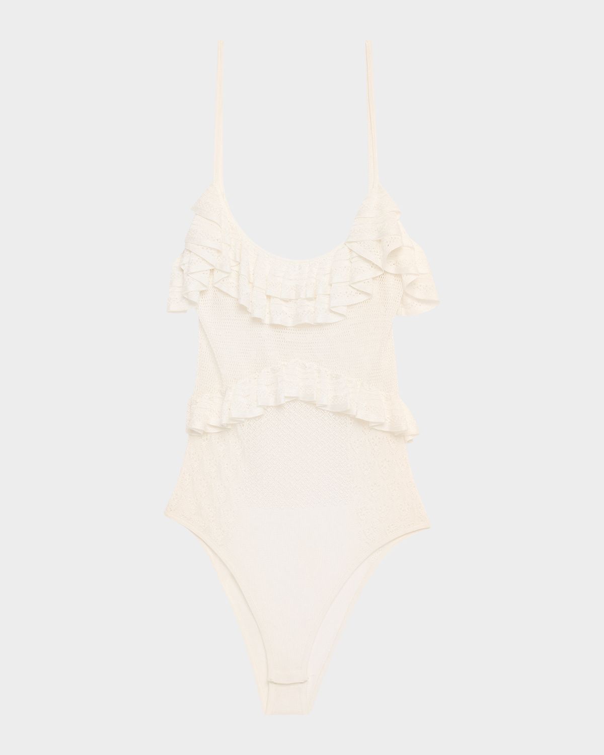 Ulla Johnson Bania Ruffled Pointelle Knit Bodysuit | Thumbnail 6 Ulla Johnson Bania Ruffled Pointelle Knit Bodysuit | Thumbnail 6