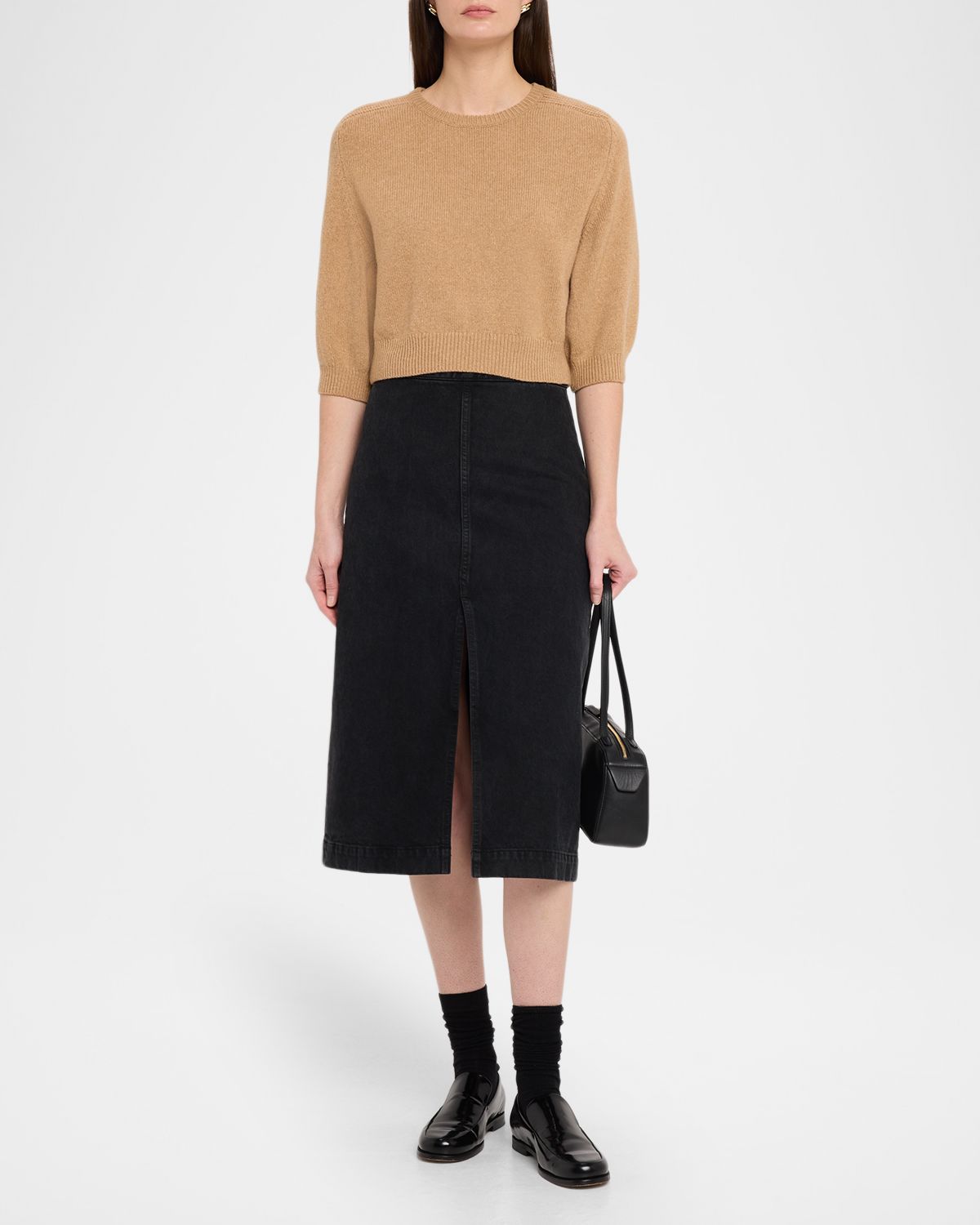 Khaite Lorelai Cropped Wool-Cashmere Sweater