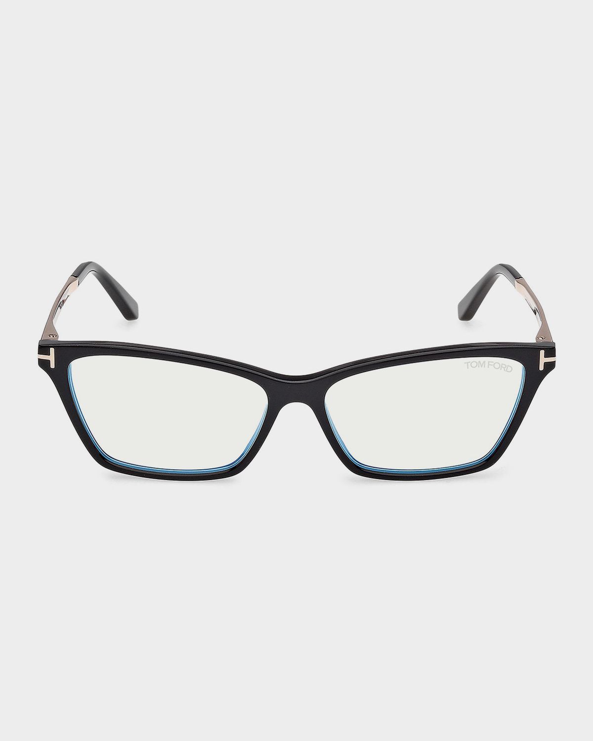 TOM FORD 56MM Blue Block Rectangular Eyeglasses