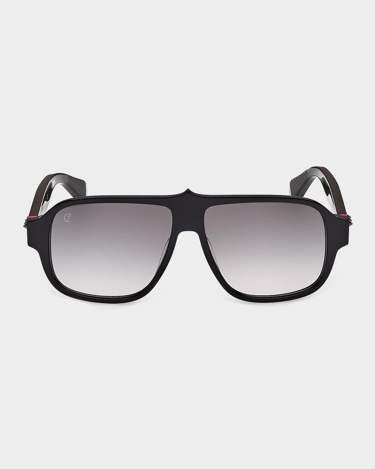 Christian Louboutin Men 's Temple-Spike Acetate Rectangle Sunglasses
