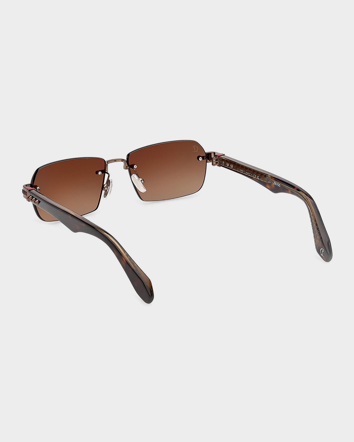 Christian Louboutin Men 's Rimless Temple-Spike Metal Rectangle Sunglasses