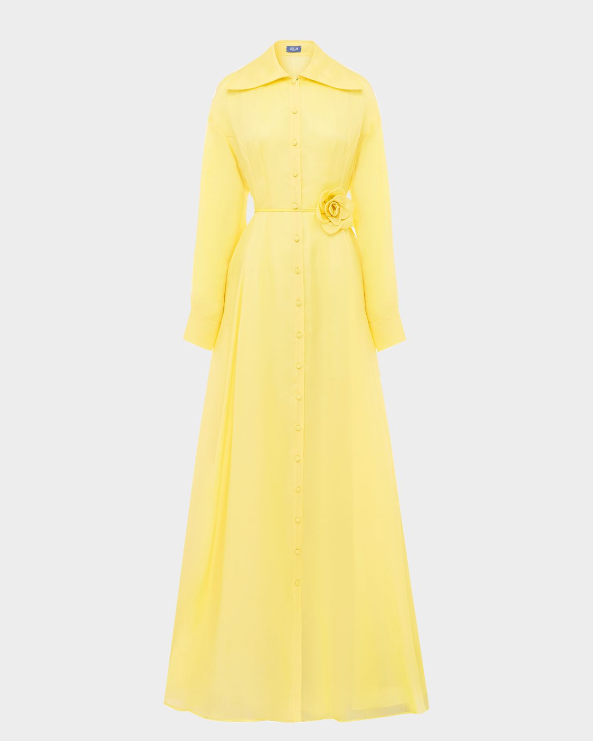 LEO LIN Josephine Tie-Waist A-Line Silk Shirt Gown | Thumbnail 8 LEO LIN Josephine Tie-Waist A-Line Silk Shirt Gown | Thumbnail 8