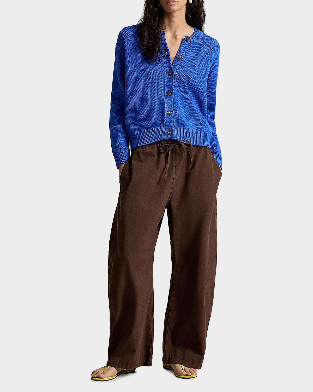 Polo Ralph Lauren Crewneck Linen-Blend Cardigan