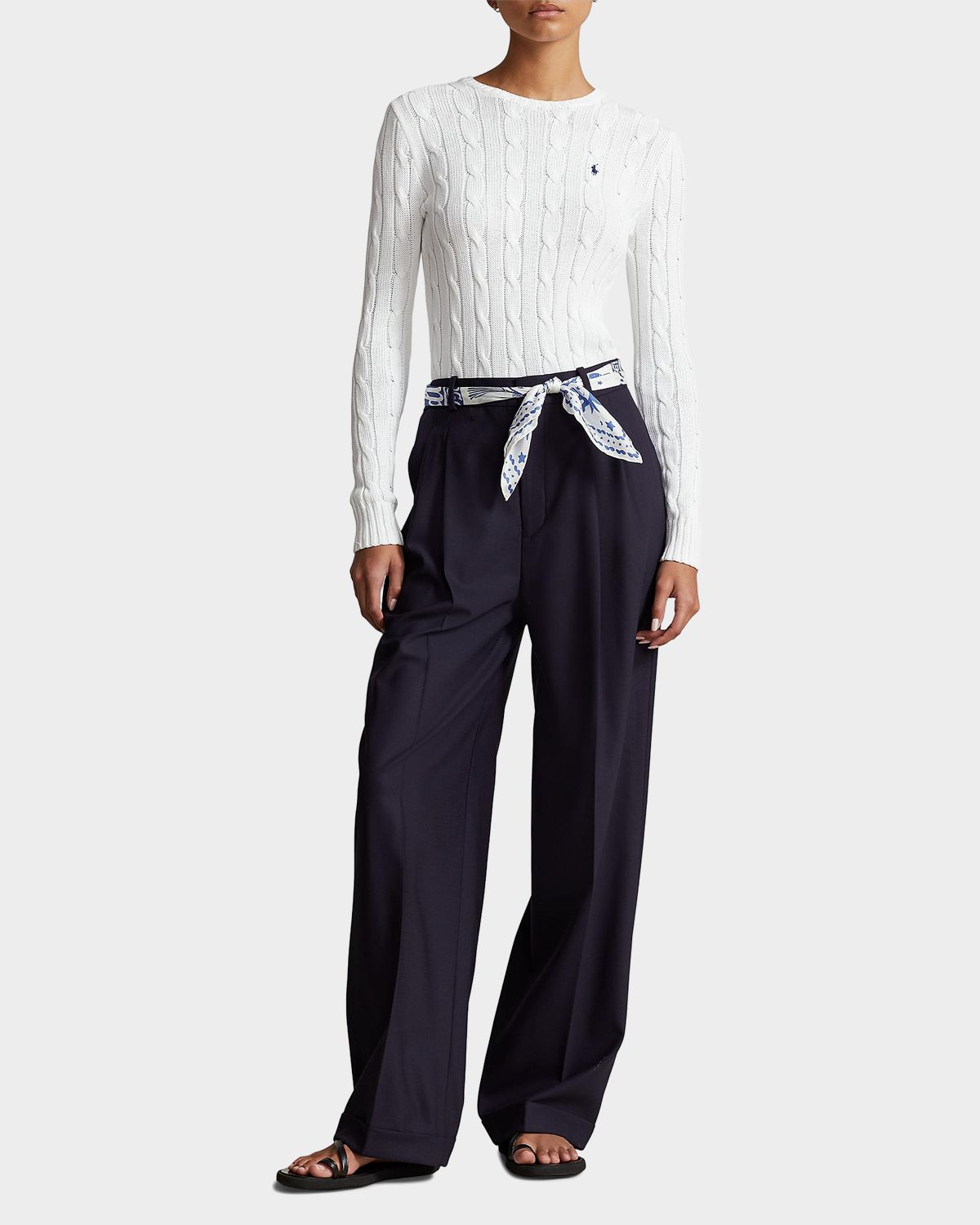 Polo Ralph Lauren Cable-Knit Cotton Crewneck Sweater