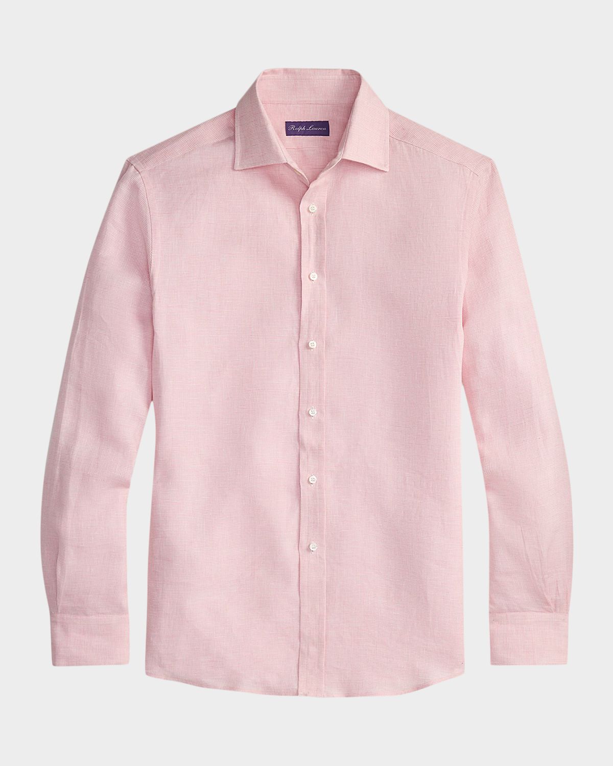 Ralph Lauren Purple Label Men 's Houndstooth Linen Button-Down Shirt