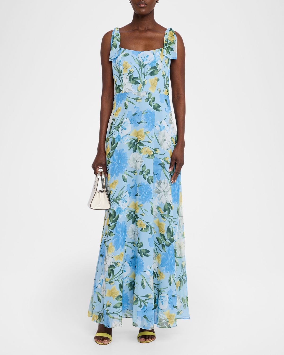 Sachin & Babi Pearl Sleeveless Floral-Print Gown
