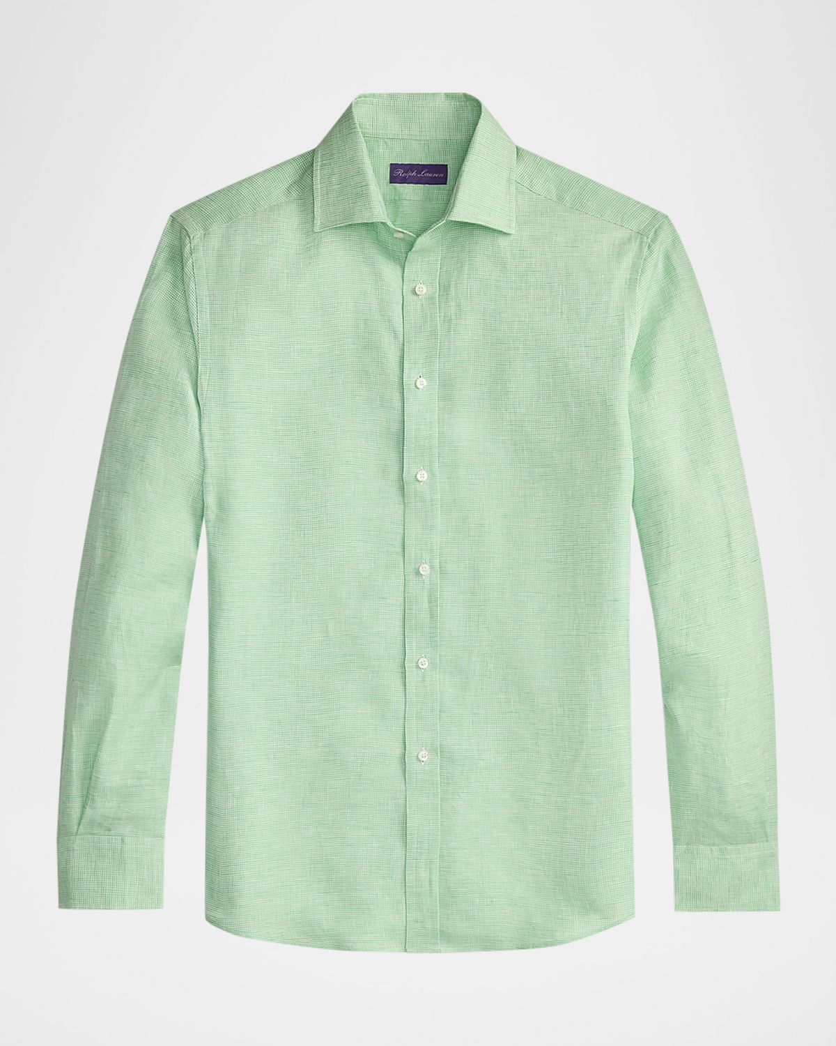 Ralph Lauren Purple Label Men 's Houndstooth Linen Button-Down Shirt