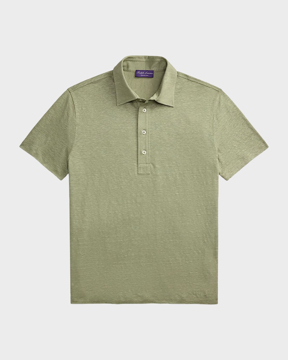 Ralph Lauren Purple Label Men 's Linen Jersey Short-Sleeve Polo Shirt