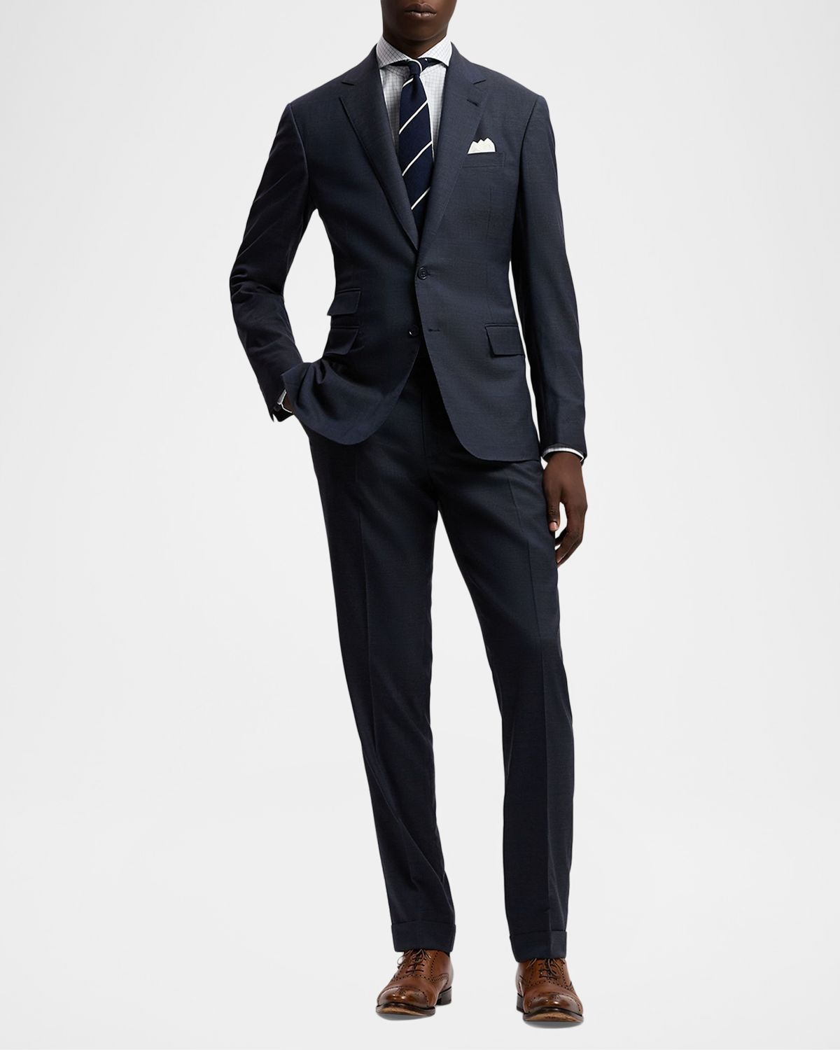 Ralph Lauren Purple Label Men 's Wool Glen Plaid Two-Piece Suit