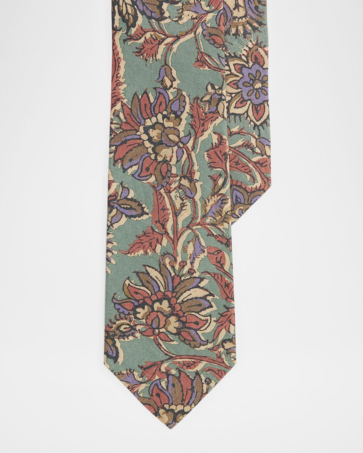Ralph Lauren Purple Label Men 's Paisley-Print Silk and Linen Tie