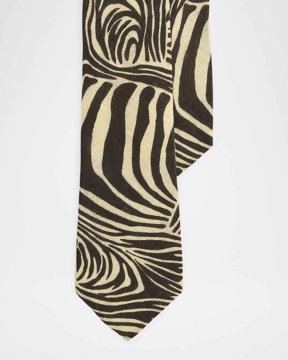 Ralph Lauren Purple Label Men 's Zebra-Print Linen Tie