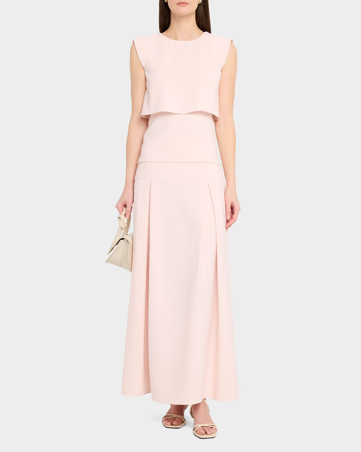 Prabal Gurung Fold Layered Crepe Sleeveless Top