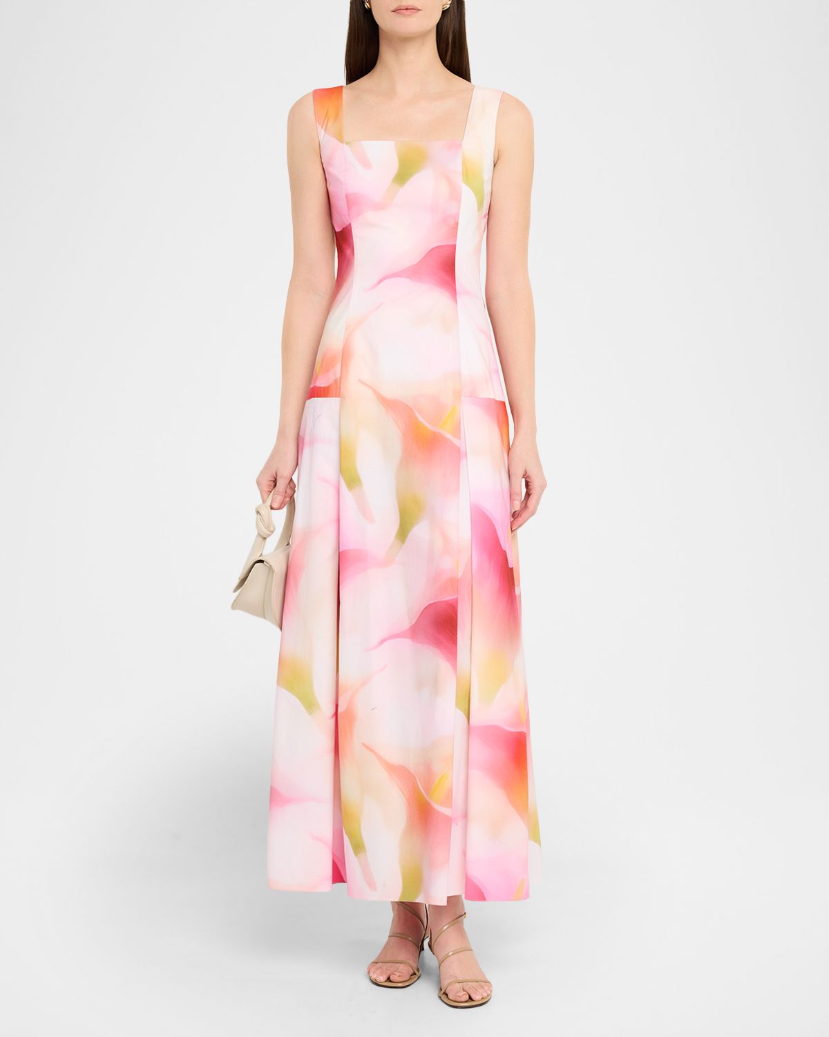 Prabal Gurung Square-Neck Floral-Print Maxi Tank Dress