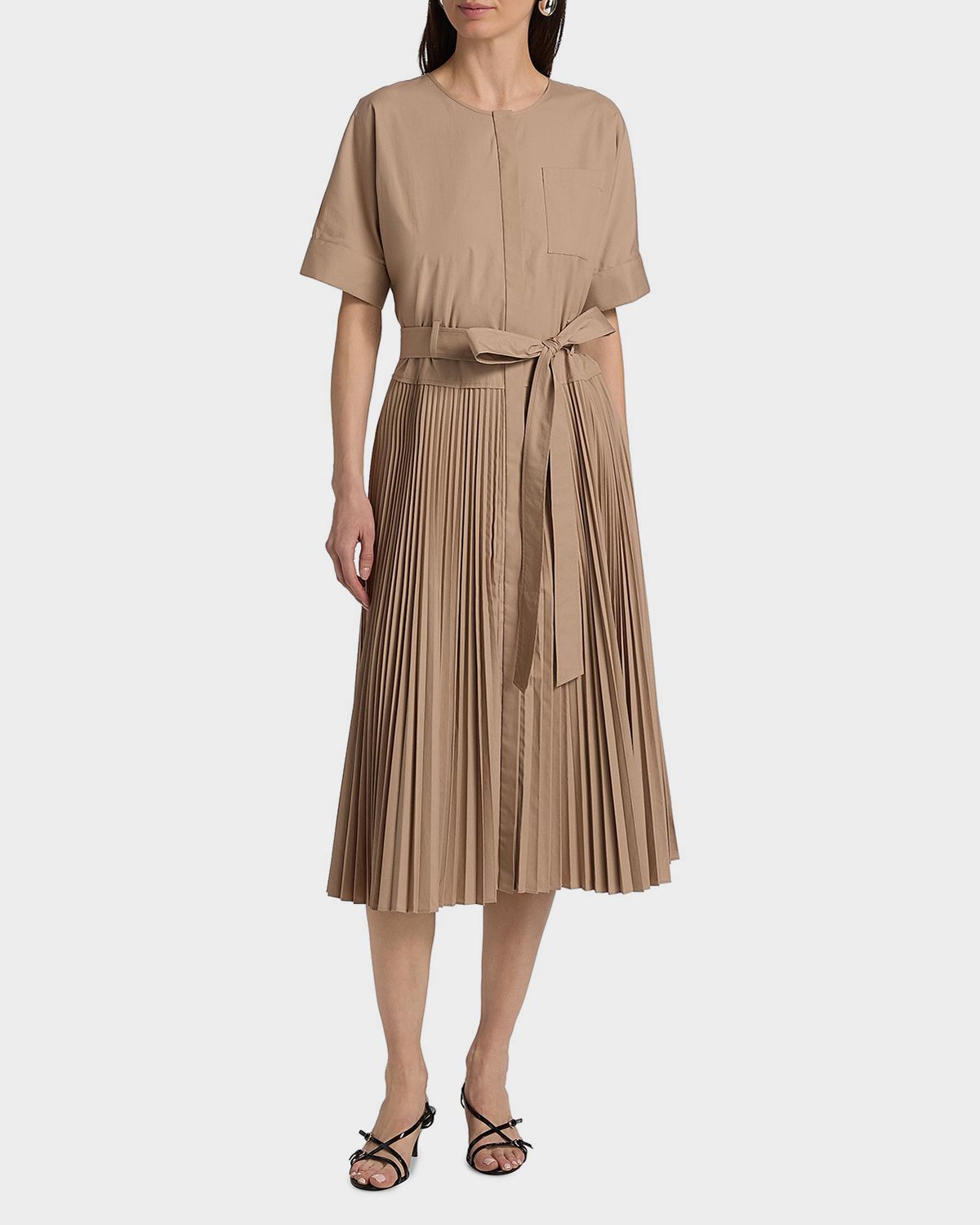 Kobi Halperin Loretta Cotton-Blend Tie-Waist Shirtdress