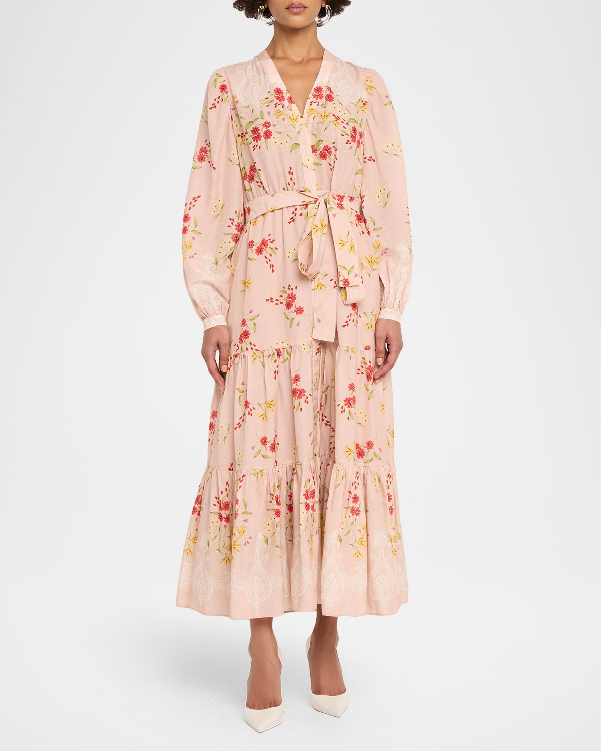 Kobi Halperin Noora Long Sleeve Floral Viscose-Blend Dress