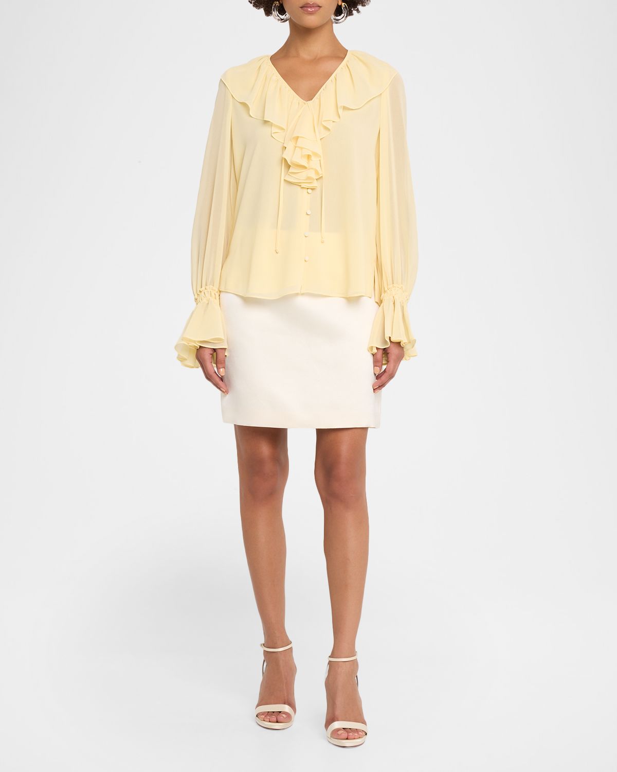 Kobi Halperin Joslyn Ruffle Chiffon Blouse