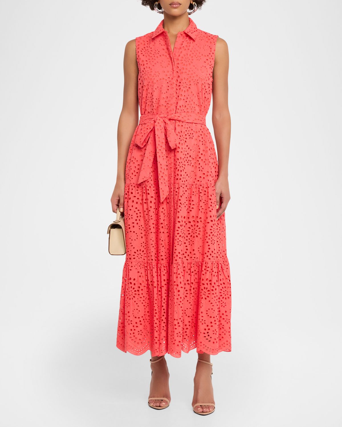 Kobi Halperin Camila Collared Long Eyelet Lace Dress