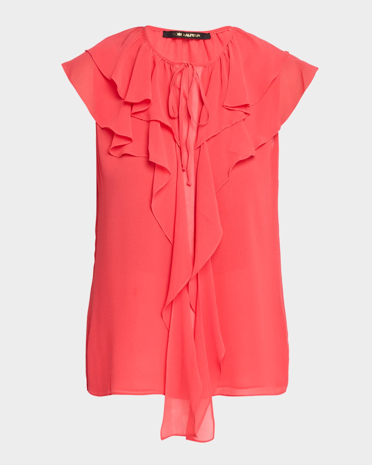 Kobi Halperin Maren V-Neck Sleeveless Ruffle Blouse