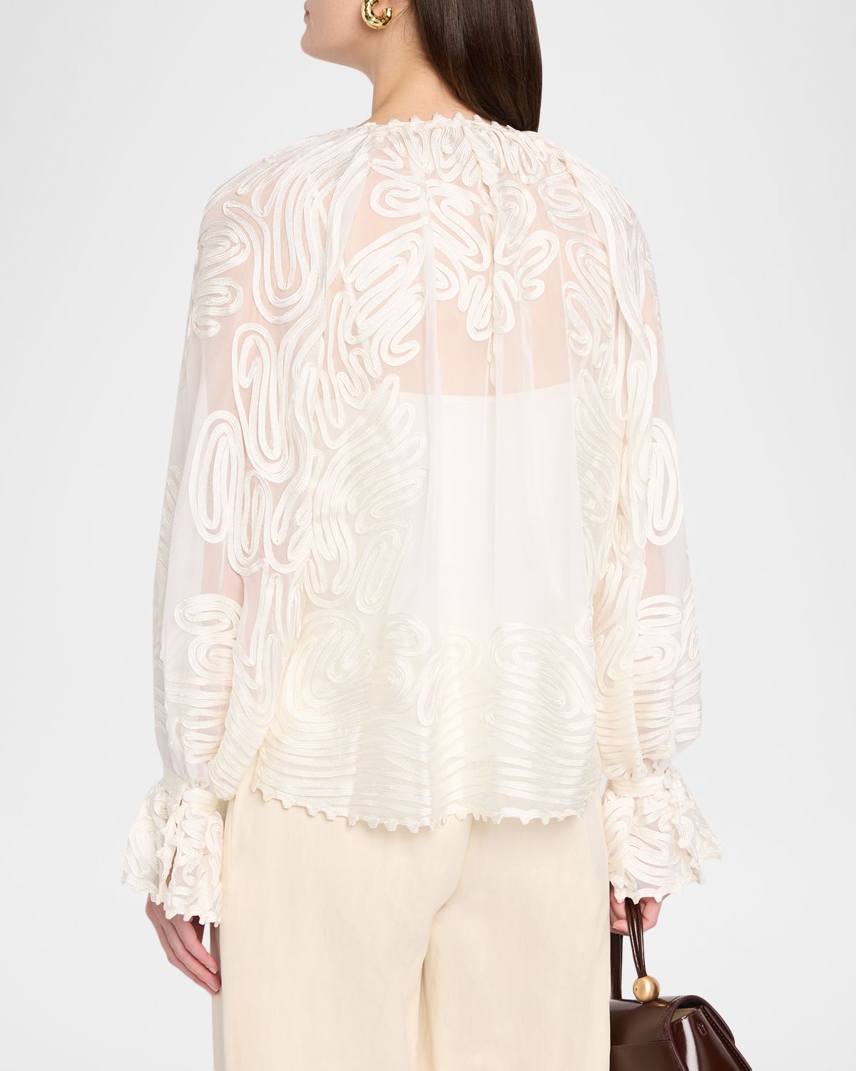 Kobi Halperin Florence Embroidered Lace-Up Blouse | Thumbnail 3 Kobi Halperin Florence Embroidered Lace-Up Blouse | Thumbnail 3