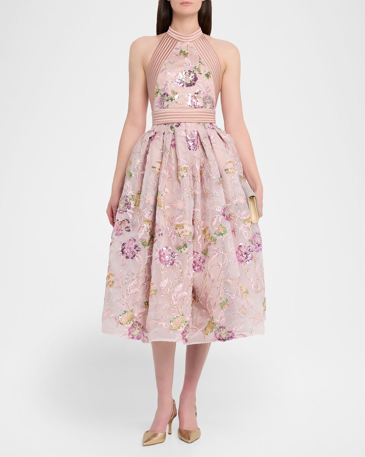 ZHIVAGO The Bertolini Floral Embellished Midi Dress