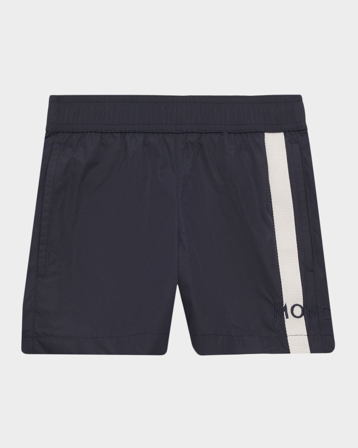 Moncler Boy 's Logo-Embroidered Swim Shorts, Size 4-6