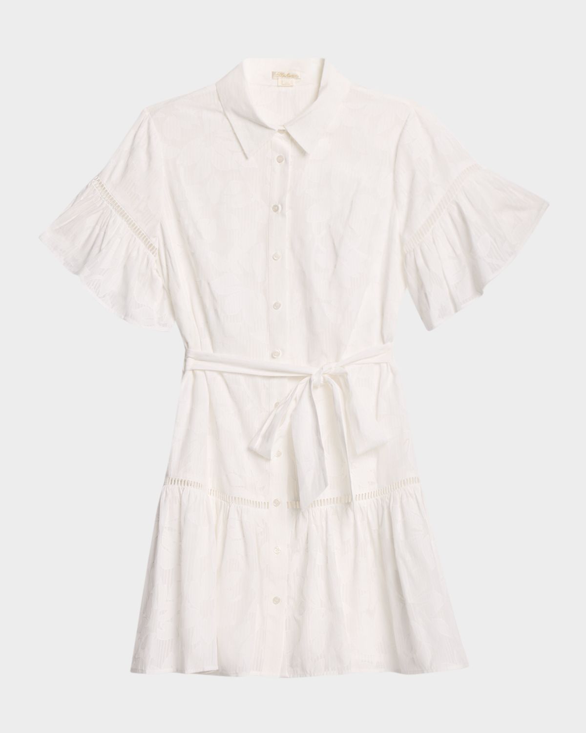 Shoshanna Floral Ruffle Mini Shirtdress
