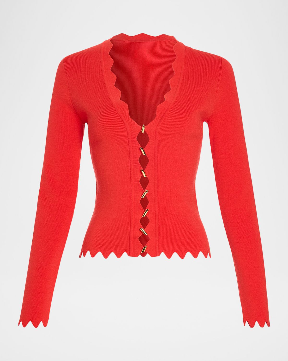 Ramy Brook Emma Ribbed Knit V-Neck Cardigan