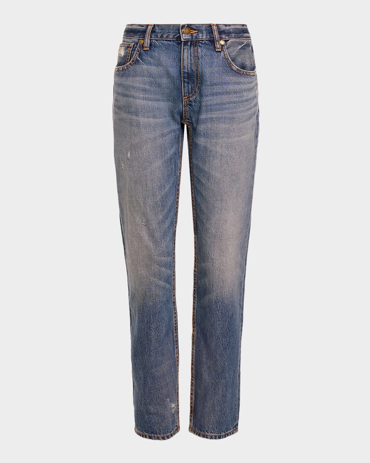 Ramy Brook Milla Distressed Low-Rise Tapered Jeans
