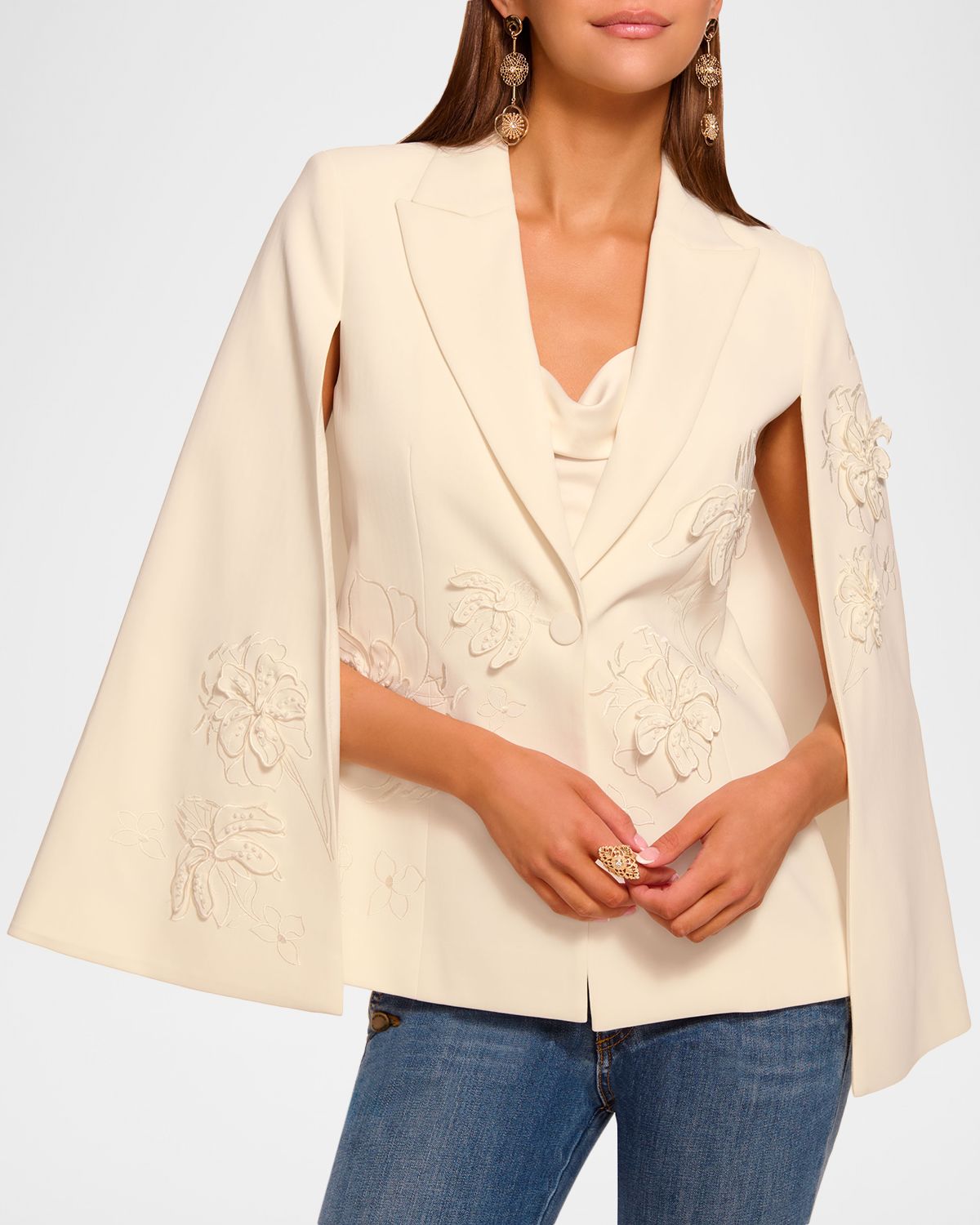 Ramy Brook Rosalinda Embellished Cape Jacket