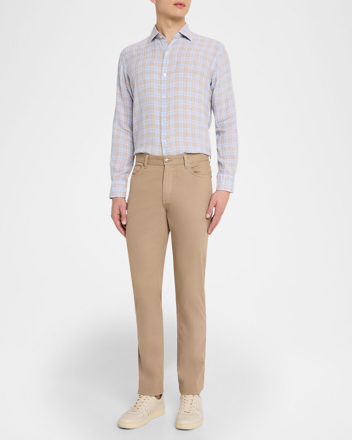 Peter Millar Men 's Milo Linen Plaid Sport Shirt