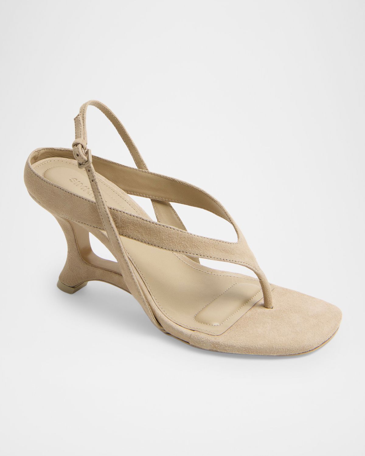 SIMKHAI Darya Suede Wedge Thong Sandals