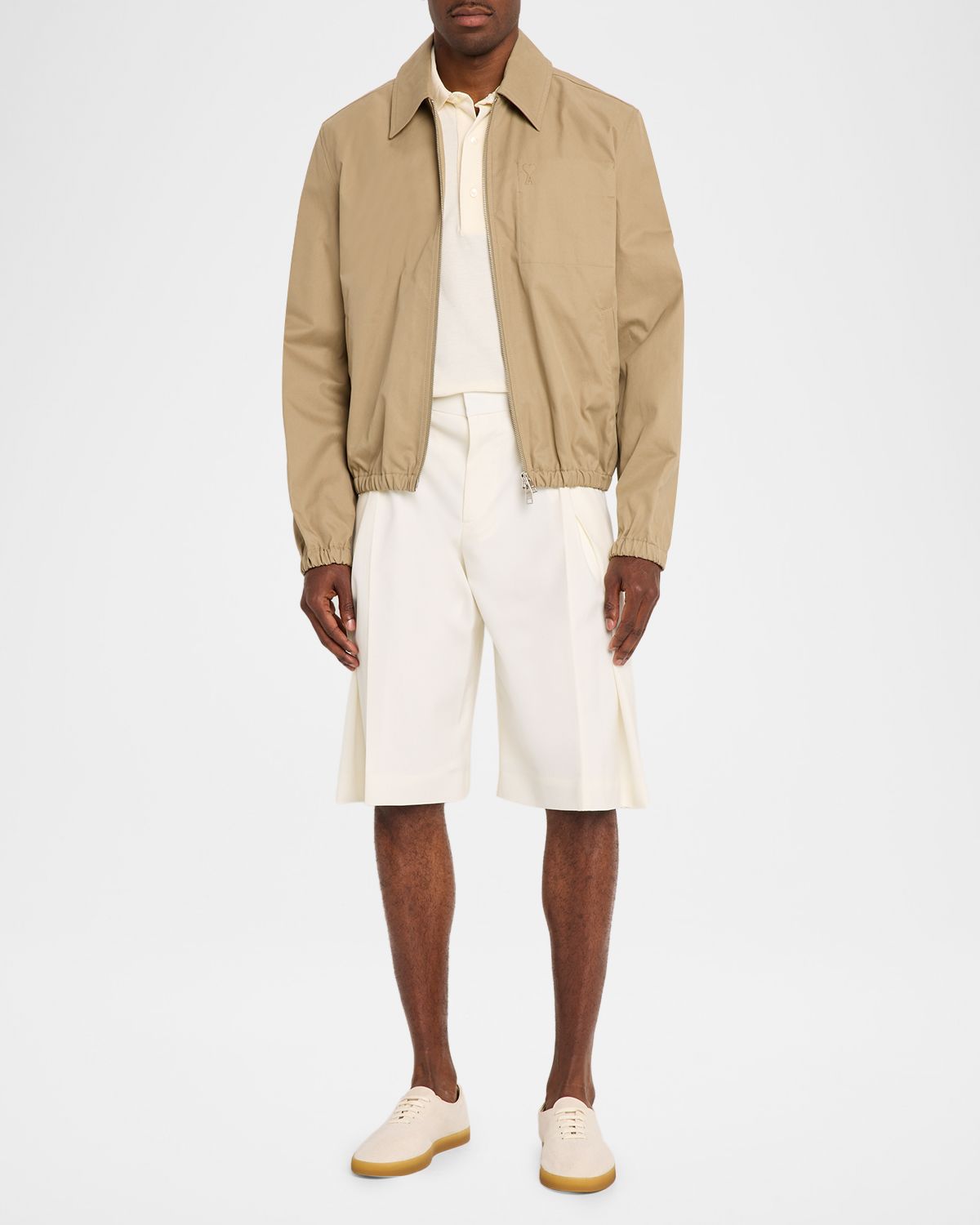 Ami Paris Men 's Cotton Full-Zip Shirt Jacket | Thumbnail 5 Ami Paris Men 's Cotton Full-Zip Shirt Jacket | Thumbnail 5