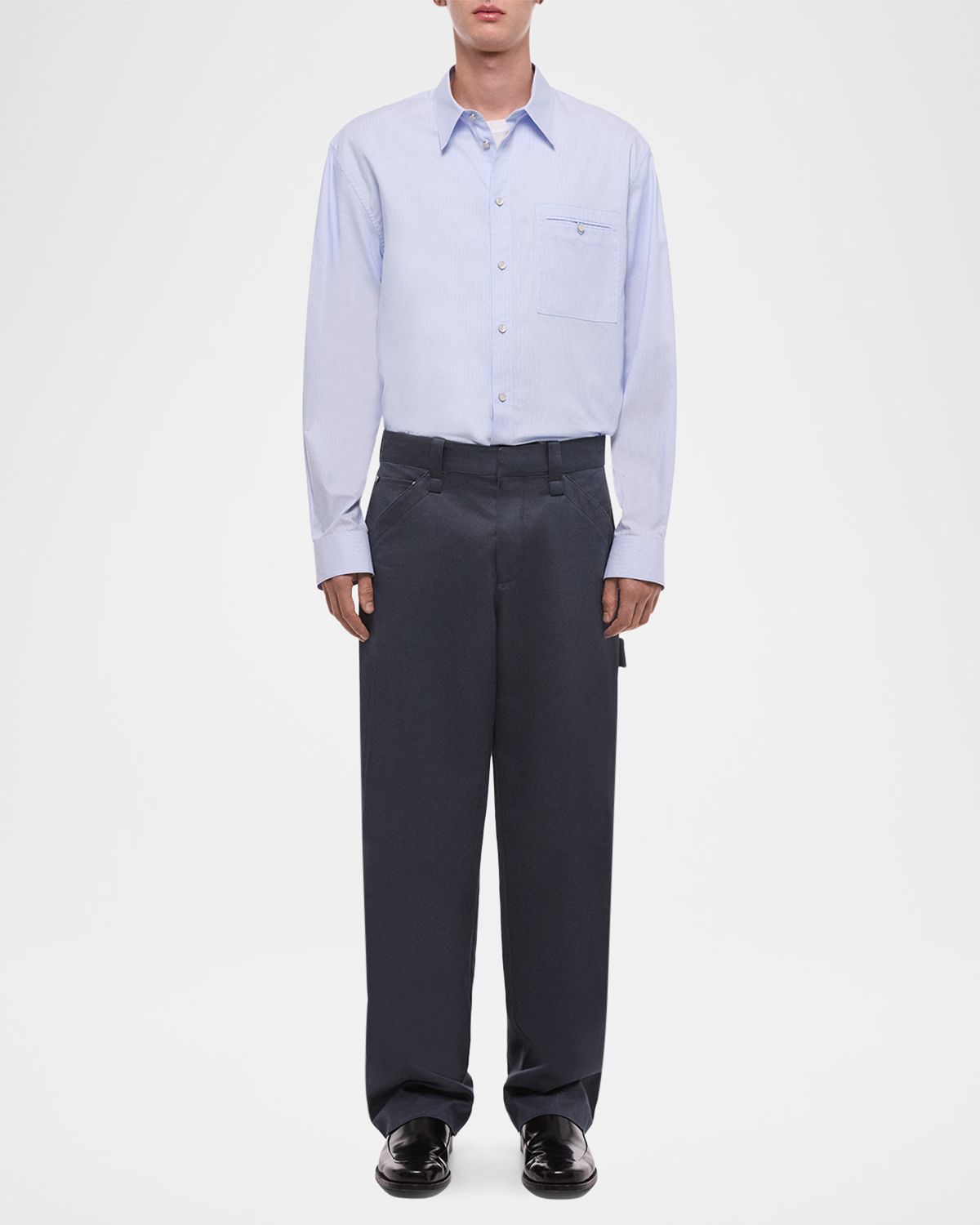 Helmut Lang Men 's Flat-Front Cotton Five-Pocket Chino Pants