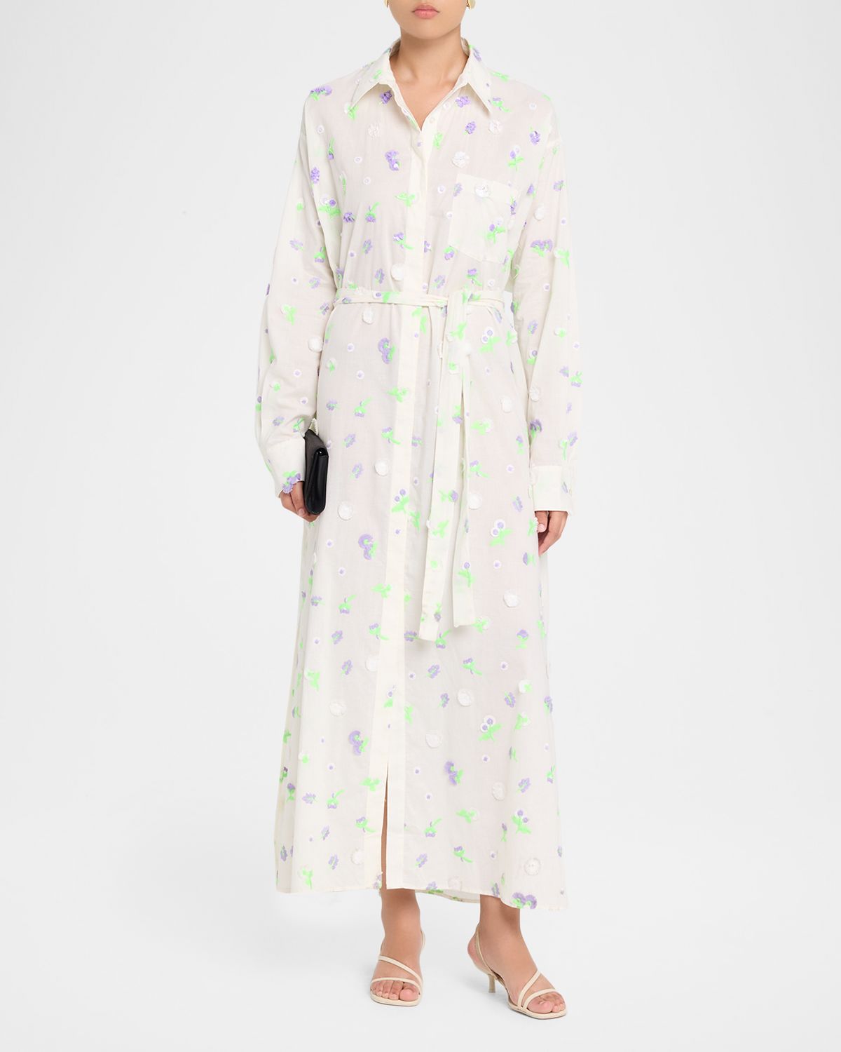 Essentiel Antwerp Jamanna Embroidered Maxi Shirtdress