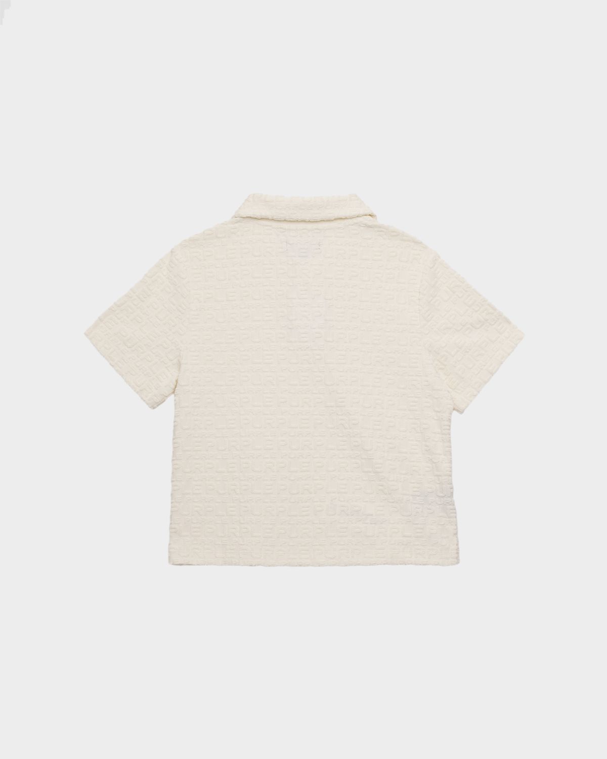 Purple Kids Boy 's Textured Logo Terry Towel Polo Shirt, Size 4-12 | Thumbnail 3 Purple Kids Boy 's Textured Logo Terry Towel Polo Shirt, Size 4-12 | Thumbnail 3